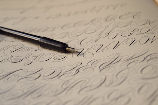 calligraphy writing a to z